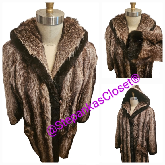 EUC | Fur & Mink Trim coat | Large Hood |  Vintage | Canadian - Picture 2 of 16